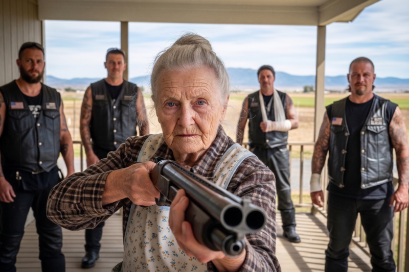 Grandma Thought She Was Taking a Quiet Walk Near the Woods — Until She Found Three Hells Angels Barely Clinging to Life, Their Bikes Hidden Between the Trees, and a Secret No One in Town Was Supposed to Discover. Everyone Warned Her Not to Get Involved, but This 82-Year-Old Woman Did the One Thing Nobody Expected: she opened her door, stood her ground, and protected them like family. What happened before sunrise turned a forgotten roadside tragedy into a story of courage, loyalty, and payback that people still whisper about years later. By the next morning, every biker in the county knew her name — and what they did for Grandma became legend. Full story in the first comment.