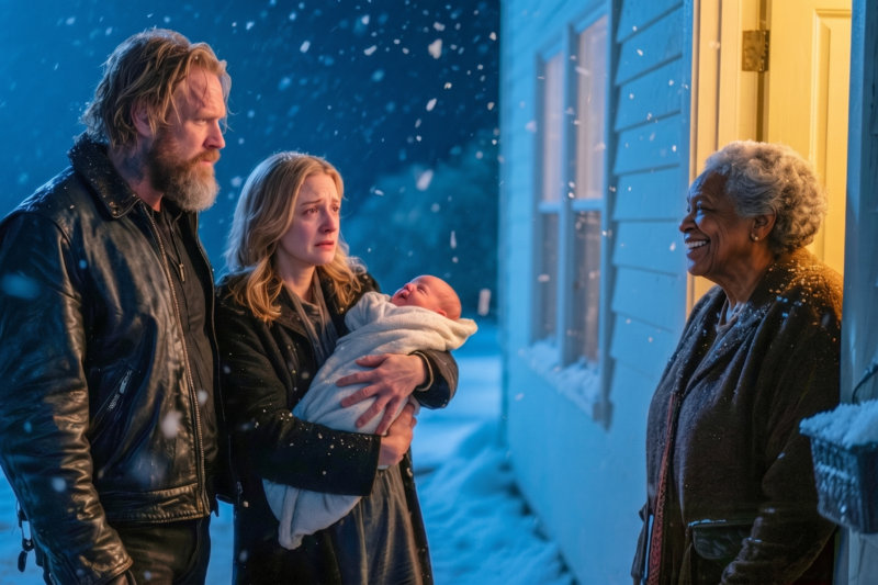 “Black Woman Shelters a Freezing Hells Angel’s Family for One Night, Never Expecting What Would Happen Next” — When a Cold and Desperate Hells Angel’s Family Knocked on Her Door Seeking Shelter, She Didn’t Hesitate to Offer a Warm Bed for the Night. But Days Later, Dozens of Bikers Showed Up at Her Door, Each One With a Story to Tell and a Debt of Gratitude to Pay. What Unfolded Next Was More Than Just an Act of Kindness; It Was a Moment of True Brotherhood, Proving That Compassion Can Build Bridges Between Even the Most Unlikely of People — and That Loyalty, Once Earned, Knows No Bounds.