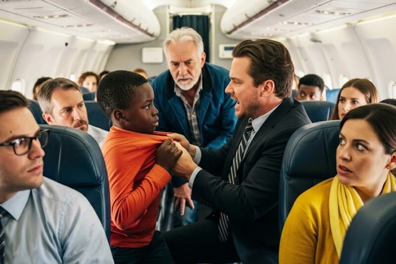 Racist Man Slaps Black Kid Mid Flight — Seconds Later, a Stranger Stands Up and Changes It All