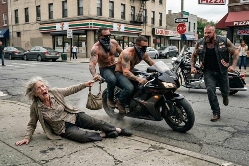 Thugs Shoved An Old Lady For Her Bag—Unaware Her Hells Angels Son Awaited Ahead