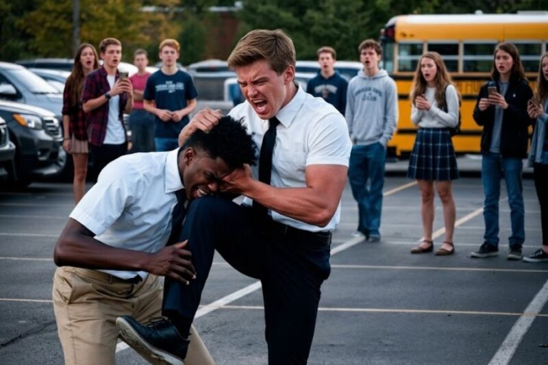 Bullies Kneed the New Black Student in the Face — Big Mistake… He Was a Brutal Fighter! 