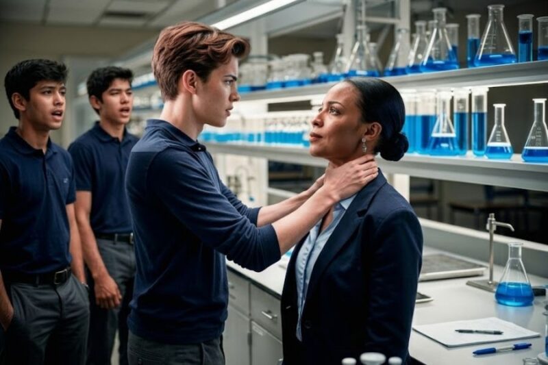 Bully Grabs Black Teacher’s Throat In Lab — Her Military Past Destroys His Future Forever! 