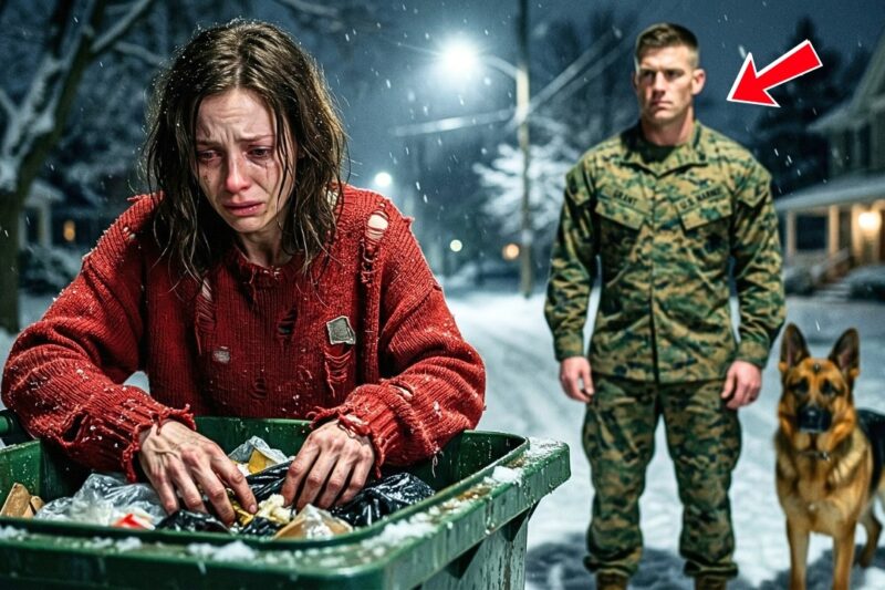 U.S. Marine and His K9 Saw a Mom Searching Trash on Christmas Eve — What He Heard Broke Him
