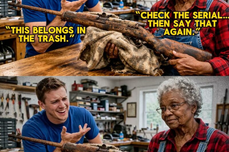 Young Gunsmith Mocked an Old Rusted Rifle — Until the Black Woman Whispered, “Check the Serial…” 