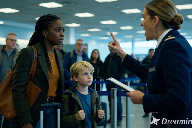 “She’s Not Your Mother”—The Gate Agent Mocked The Black Stepmom With A 6-Year-Old Heir. The Boy Grabbed The Microphone