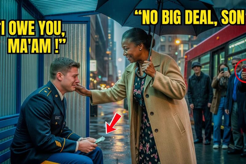 A Black Woman Gave a Soldier Her Last $20 in the Rain — The Knock the Next Day Made Her Collapse