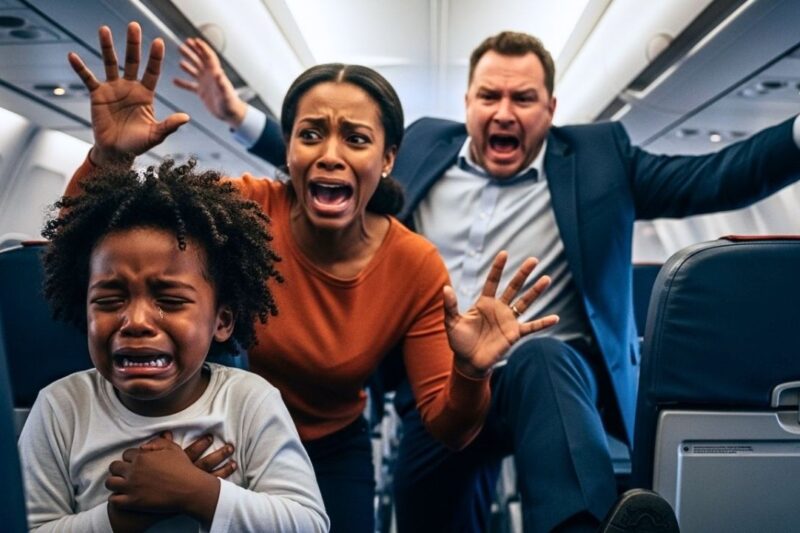 White Passenger Kicks Black Baby on Flight — Captain’s Shocking Decision Freezes the Entire Plane!