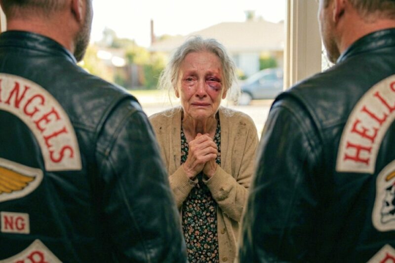 Old Woman With a Black Eye Walked Into a Biker Bar and Whispered, “Be My Son,” After Years of Being Forgotten in a Nursing Home — But No One Expected 32 Hells Angels to Show Up the Next Morning, Line Their Bikes Across the Entrance, and Stand Beside Her Like Family, Turning One Lonely Plea Into a Moment So Emotional, So Tense, and So Unexpected That the Entire Nursing Home Fell Silent as Everyone Realized This Fragile Woman Was No Longer Alone