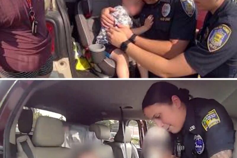 Police Rescue Child Nearly Dead From a Hot Car in Kroger Supermarket Parking Lot