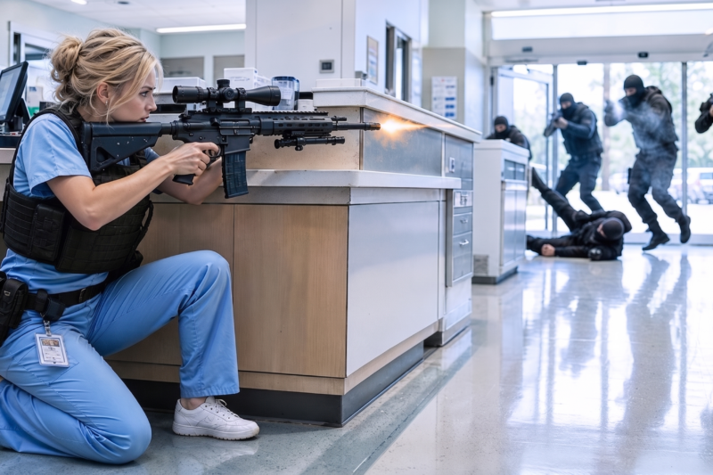 Mercenaries Seized the Hospital and Thought Everyone Inside Would Obey — But They Never Realized the Quiet Nurse Moving Patient to Patient Was a Former Marine Sniper With a Past She Had Buried, and When One Terrified Doctor Whispered That There Was No Way Out, She Noticed One Fatal Mistake in Their Plan That Turned a Night of Fear Into the Moment No One in That Hospital Would Ever Forget