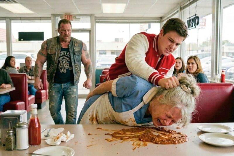 A Rich Man Slapped the Elderly Waitress and Thought His Money Would Silence the Whole Restaurant — But He Never Noticed the Quiet Customer Recording Everything, or the Leather-Clad Biker Son Pulling Into the Parking Lot Moments Later; When the Old Woman Refused to Cry and Simply Said, “You Shouldn’t Have Done That,” Her Son Walked Through the Door With a Secret From the Rich Man’s Past That Made Every Table Go Silent, Turning One Cruel Act Into a Public Reckoning No One Saw Coming