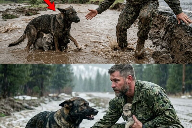 Navy SEAL Sees Dog Family in Rising Flood – What He Does Next Will Melt Your Heart Forever 