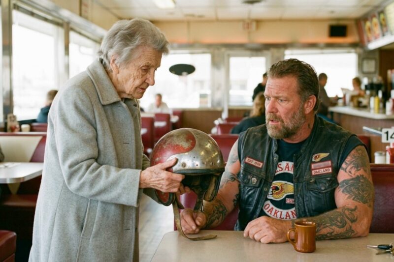 “Can you ride?” the old lady asked a tattooed stranger beside her broken motorcycle, never realizing the quiet man in the leather vest was not just another biker passing through — he was the feared Hells Angels boss everyone in town whispered about, and the moment he looked at her trembling hands, heard the secret behind her desperate journey, and called his brothers with one calm sentence, her lonely road turned into a breathtaking ride of protection, redemption, and a shocking reunion no one saw coming.