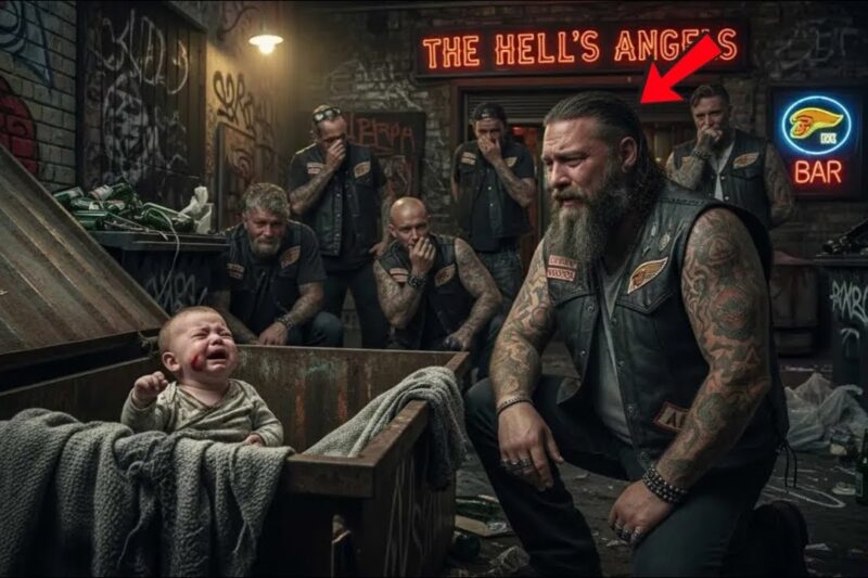 An Abandoned Baby Was Found Crying Behind a Biker Bar Just Before Dawn — Everyone Expected Chaos, Fear, and a Tragic Ending, but what happened next stunned the entire town when the Hells Angels stepped in and did something so unexpected, so emotional, and so powerful that witnesses could barely believe what they were seeing. Within hours, police arrived, neighbors gathered, cameras started rolling, and the story spread like wildfire as the roughest men in the area became the last people anyone expected to protect a helpless child with that much urgency and heart. What they chose to do after finding that baby didn’t just make local news — it made headlines everywhere, and left millions asking the same question: who were these bikers really?