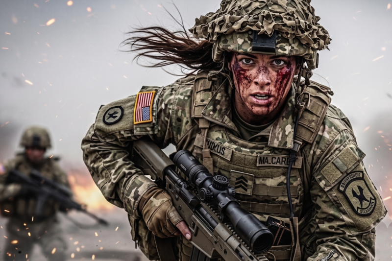 480 Marines were abandoned beyond the rescue line, surrounded by chaos and written off as impossible to save — until a silent female sniper disobeyed protocol, left her hidden position, and turned one final mission into a legend no commander could explain. While officers argued, radios went silent, and hope faded across the battlefield, she moved alone through the storm with one purpose: bring them home. But when the battalion finally saw who had been protecting them from the shadows, every Marine froze, because the woman they underestimated was the one warrior no enemy had ever survived.