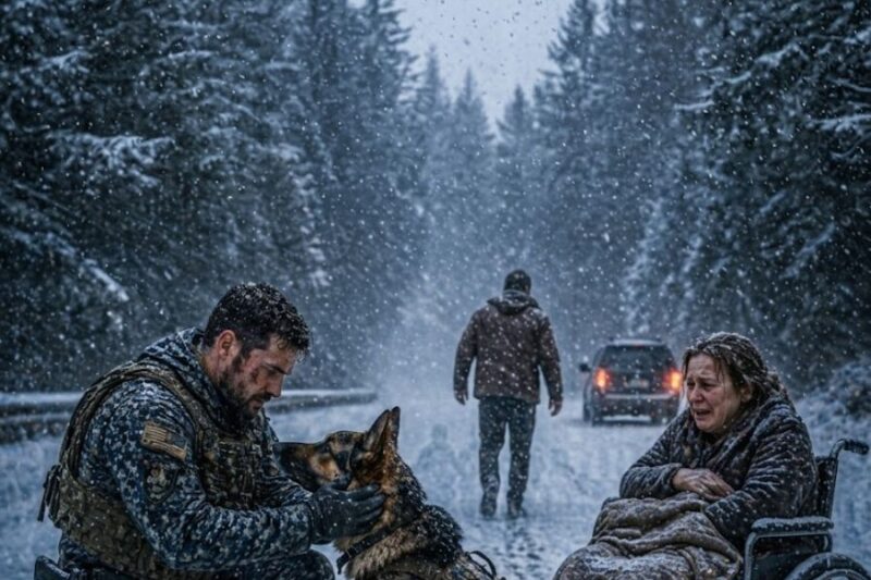 A Husband Left His Wheelchair Wife in the Snow — Until a Navy SEAL and His K9 Showed Up 