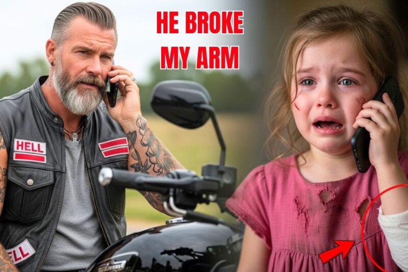 “He Broke My Arm,” a 5-Year-Old Cried to a Hells Angel Outside a Lonely Diner — Everyone Expected the Biker to Explode, but His Next Move Was So Calm, So Unexpected, and So Powerful That the Entire Room Fell Silent, the Man Who Thought He Could Walk Away Froze in Fear, and the Little Child Finally Realized Someone Bigger Than the Darkness Had Chosen to Stand Between Them and the Truth