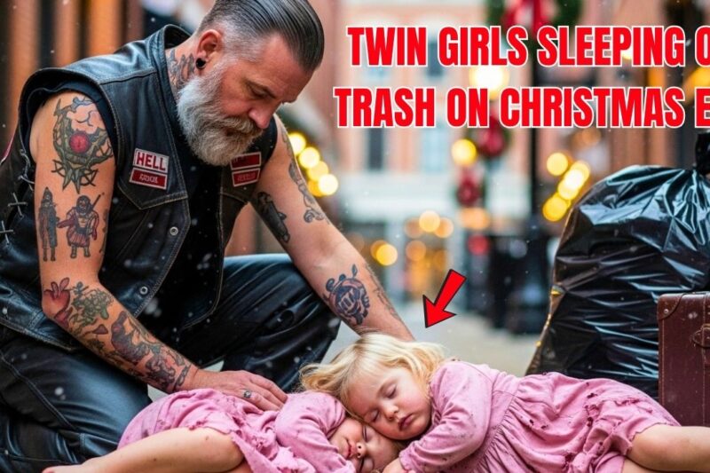 “Nobody Wants You!” — On Christmas Eve, Two 5-Year-Old Twin Girls Sat Shivering Beside Overflowing Trash Bags, Clutching a Torn Teddy Bear and Believing the Cruel Words the World Had Thrown at Them, Until a Hardened Hells Angel Biker Heard Their Tiny Voices, Stopped His Roaring Motorcycle, and Did Something So Unexpected That the Entire Street Fell Silent, the Police Rushed In, and a Forgotten Christmas Became the Night Two Abandoned Children Finally Learned They Were Not Unwanted After All.