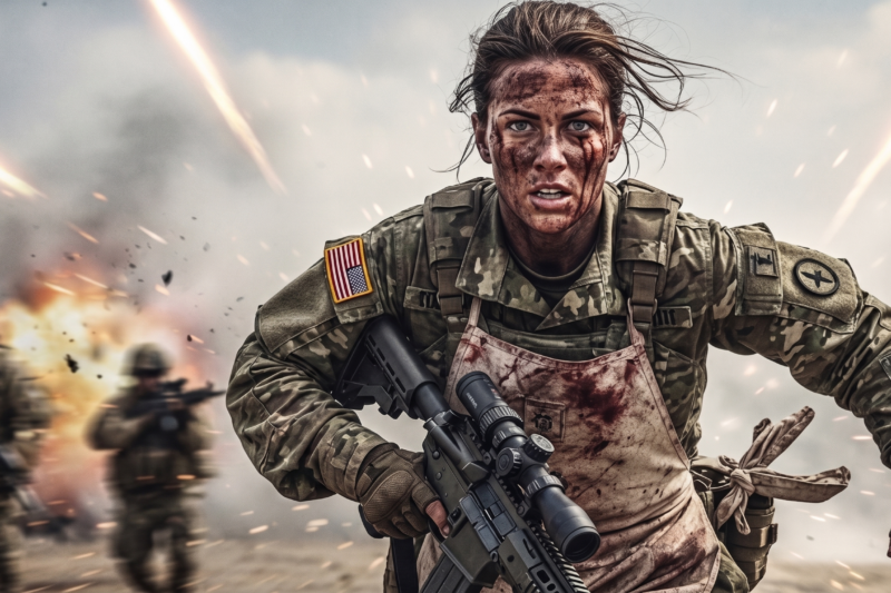 She Was Only Supposed to Be the Quiet Cook Behind the Base Kitchen — But When a Mission Turned Desperate and the SEALs Thought No One Was Coming, She Picked Up a Sniper Rifle, Stepped Into the Chaos Without Hesitation, and Revealed a Hidden Past So Shocking That Every Soldier Froze in Disbelief, Because in Just a Few Seconds, the Woman They Had Overlooked Became the One Person Who Changed Their Fate Forever — and Later, the SEALs Could Only Say, “We’ll Never Forget Her.”