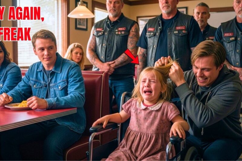 When a Five-Year-Old Girl in a Wheelchair Quietly Whispered, “They Won’t Let Me Eat,” Inside a Crowded Roadside Diner, Everyone Pretended Not to Hear — Except One Weathered Biker Who Saw the Fear in Her Eyes, Discovered the Heartbreaking Truth Behind Her Hunger, Confronted the Cruel People Who Had Ignored Her, and Then Shocked the Entire Town by Buying the Diner So No Child Would Ever Be Humiliated, Neglected, or Turned Away from a Meal Again
