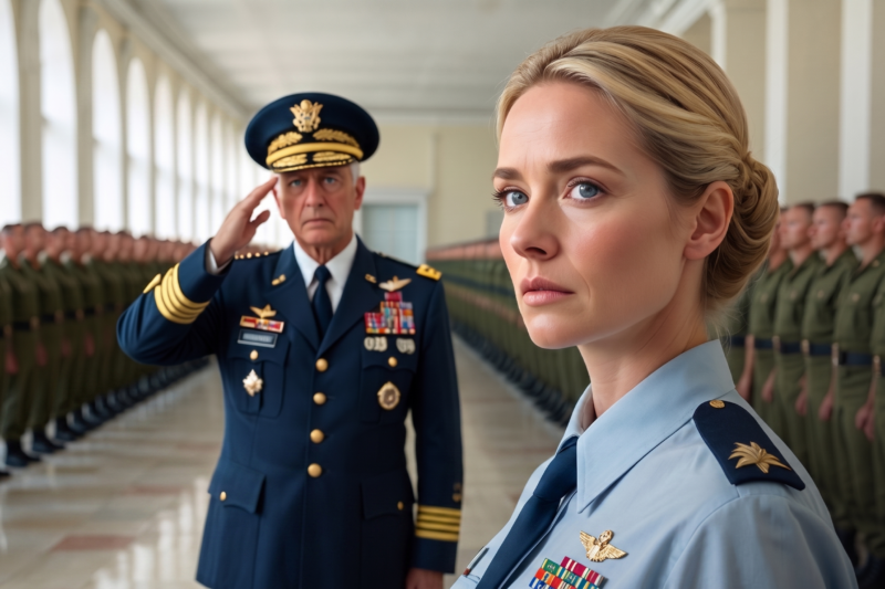 She Refused to Salute the General in Front of an Entire Military Hall — Everyone Thought She Was About to Be Removed in Disgrace, Until She Looked Him Straight in the Eyes and Spoke Only Seven Words That Turned the Ceremony Into Dead Silence, Made Senior Officers Lower Their Heads, and Exposed a Secret Buried Deep Inside the Mission Report — Because the Woman They Called Disrespectful Wasn’t Defying Authority… She Was Finally Revealing the Truth About What Really Happened That Night.