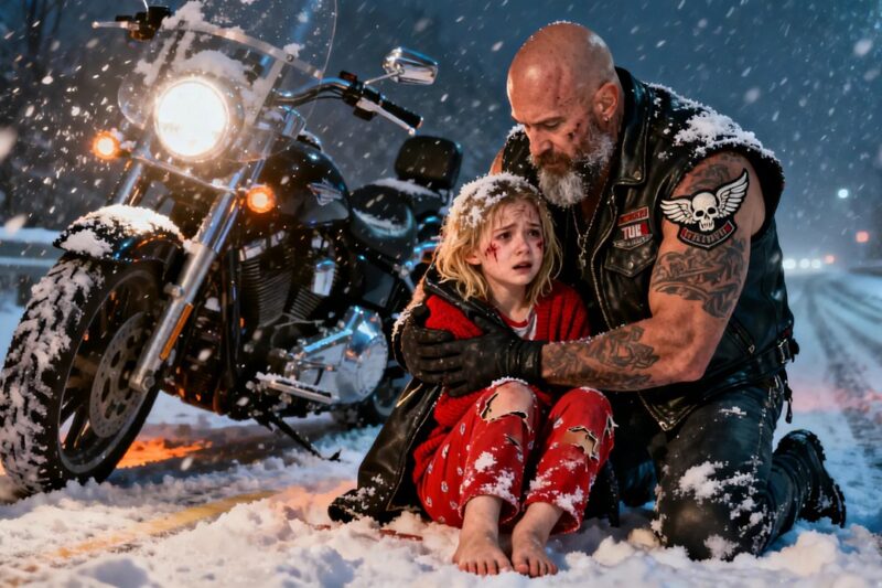 A Hells Angels Biker Stopped to Save a Dying Girl Everyone Else Had Given Up On — But When He Found a Hidden Note Clutched in Her Hand, the Rescue Turned Into a Shocking Hunt for the Truth, Exposing a Billionaire’s Secret Deal, a Family That Had Been Silenced for Years, and One Final Message That Made the Toughest Men in the Room Realize This Little Girl Wasn’t Just Fighting for Her Life… She Was Carrying the Key to a Scandal Powerful People Would Do Anything to Keep Buried.