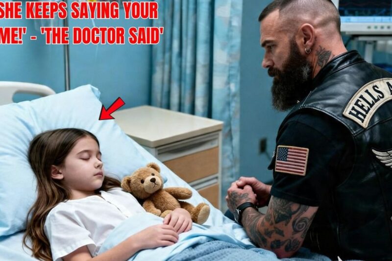 “She Keeps Saying Your Name,” the Doctor Whispered Over the Phone — A Hardened Biker Thought It Was a Mistake Until He Rushed to the Hospital, Saw a Fragile Girl Reaching for Him From the Bed, and Discovered the Secret Message She Had Been Protecting All Night, a Message That Pulled Him Back Into a Past He Tried to Forget and Exposed the Powerful Family Who Never Expected One Call From a Hospital Room to Bring Their Hidden Truth Crashing Down.