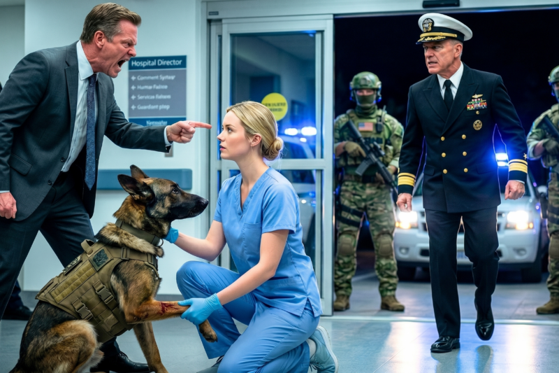 She was just a rookie nurse trying to do one small act of kindness for a wounded veteran’s loyal K9, and for that, the hospital fired her without hesitation — but only minutes later, panic ripped through the halls when a team of Navy SEALs stormed the building, demanding answers and sending staff into total shock. No one understood why elite operators would move that fast over a nurse and a dog, until the truth about the veteran, the bond with his K9, and the woman who refused to look away started coming out. What the hospital thought was a simple dismissal turned into a terrifying mistake that nobody in that building was prepared for.