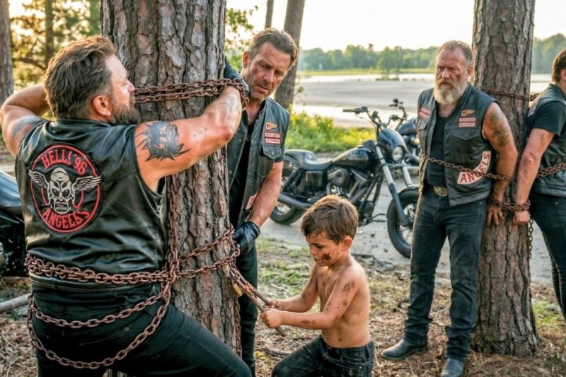 Little Boy Found Four Hell’s Angels Chained to Tree — What He Did Next Shocked 2,000 Riders