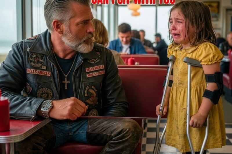 “‘Can I Sit With You?’ Everyone Rejected the Crippled Girl — Until a Hell’s Angel Welcomed Her!”