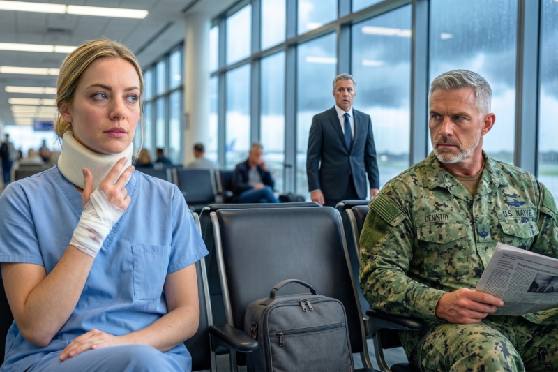 At a crowded airport, a rookie nurse quietly gave a secret hand signal to a battle-hardened SEAL commander — and in that exact moment, everything changed. The commander stopped cold, locked eyes with her, and reacted like he had just recognized someone he never expected to see again. But the real shock came later, when the hospital CEO saw who she was connected to, heard what that signal meant, and literally froze in front of everyone. Staff members who had ignored her suddenly went silent, powerful executives panicked, and a buried military secret began to unravel in the most unexpected place. Why would one simple signal terrify a hospital CEO — and who was this “rookie nurse” really?