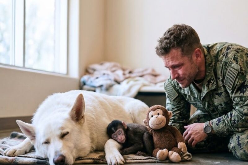 A Navy SEAL Found a Blind Baby Monkey Giving Up on Life — Then This Dog Did the Unthinkable 
