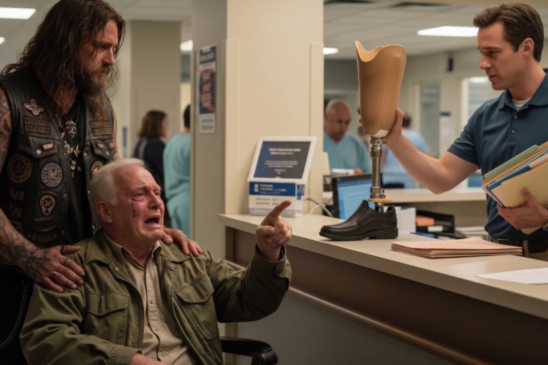 “They Took My Prosthetic Because I Missed a Payment,” the Humiliated Veteran Told a Stranger at the Diner — But He Had No Idea the Quiet Biker Listening Beside Him Was About to Call 200 Angels, Turn One Man’s Pain Into a Mission, and Expose a Cruel System That Had Taken More Than Just a Leg From a Soldier Who Gave Everything, Leaving the Whole Town Speechless When the Riders Arrived and Did What No Bank, Office, or Official Had the Courage to Do
