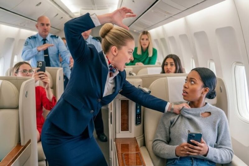 Flight Attendant Slapped Black Woman for No Reason— Then Security Whispered “She Owns This Airc 