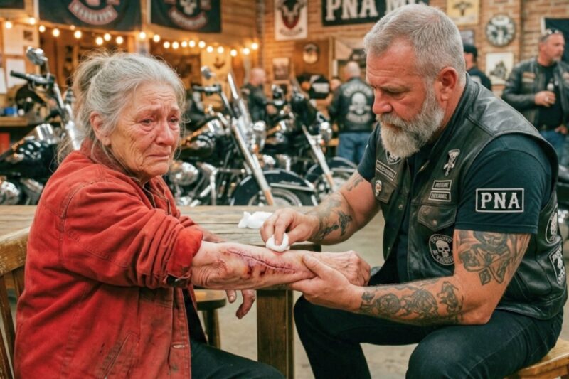 “My Caregiver Told Me to Stay Quiet, But I Won’t Anymore,” the Trembling Woman Whispered to a Lone Hells Angels Biker Outside a Roadside Diner — and in That Moment, He Saw the Fear She Had Been Hiding Behind Polite Smiles for Years. What Began as a Desperate Plea From Someone Everyone Had Ignored Quickly Turned Into a Confrontation the Whole Town Would Never Forget, as the Biker Made One Call, the Engines Began to Roar, and the People Who Thought They Could Silence Her Realized Too Late That She Had Finally Found Someone Willing to Listen.