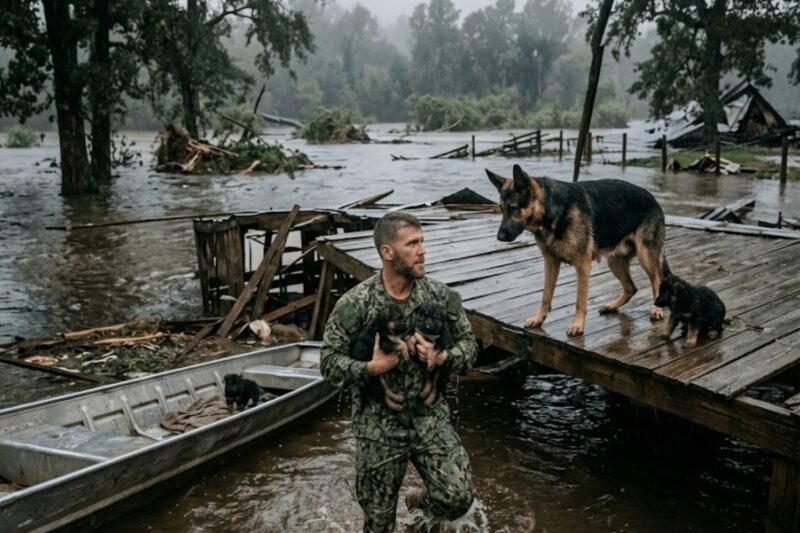 He Risked His Life to Save Puppies in a Flood—Then Discovered Why They Were Trapped There