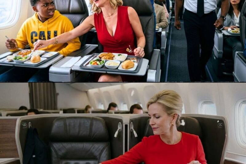 Passengers took food from a Black teenager’s tray — Airline security officer intervened to stop it!