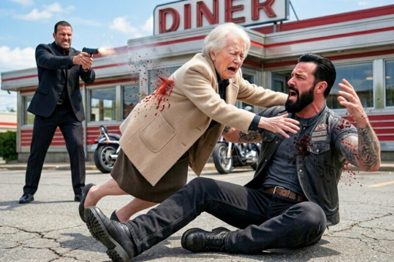 “Watch Out, Son!” The Whole Town Froze When a Frail Old Mother Threw Herself in Front of Her Hells Angels Leader Son — But No One Expected Her Sacrifice to Ignite the Roar of 1,000 Bikers, Turning One Quiet Street Into a Storm of Sirens, Secrets, and Fear as the Men Who Thought They Could Humiliate His Family Realized Too Late That They Had Awakened a Brotherhood Powerful Enough to Bring the Entire Town to Its Knees.