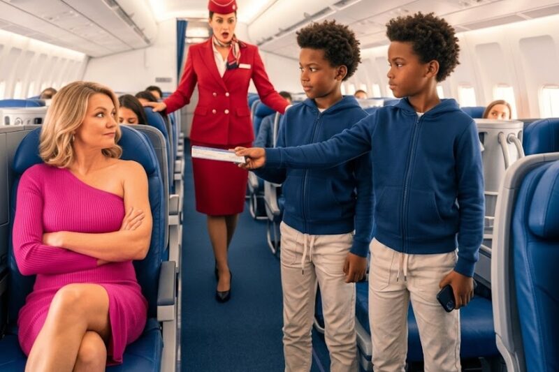 Black Billionaire Twin Boys’ Seats Stolen by White Woman — 7 Minutes Later, She Regretted Everything