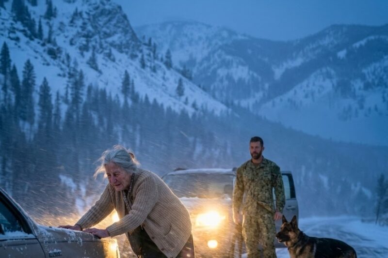 Elderly Woman Struggled in the Rain — A Navy SEAL and His German Shepherd Stopped to Help