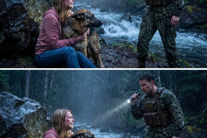 ALONE IN THE STORM: A Woman and Her German Shepherd Were Freezing, Then a Navy SEAL Stepped Out.