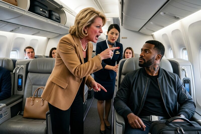 She Demanded The Flight Attendant Remove The “Thug” From 1st Class—Until She Saw The Tattoo Under His Collar