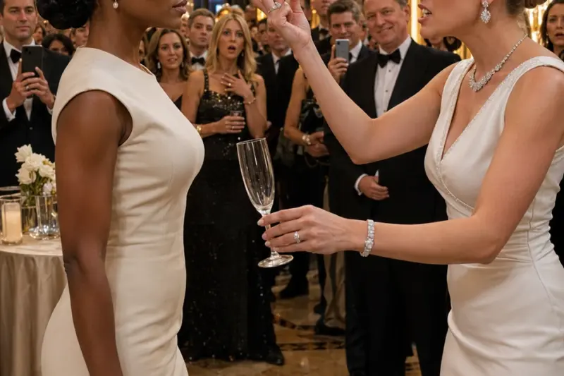 She stood beside the champagne wall, enduring their insults in silence. They didn’t realize she had already signed the order to liquidate the building