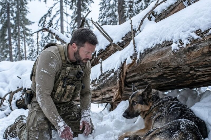 Navy SEAL Finds a Mother Dog and Her Pups Freezing in a Blizzard — What He Does Saves Them All 
