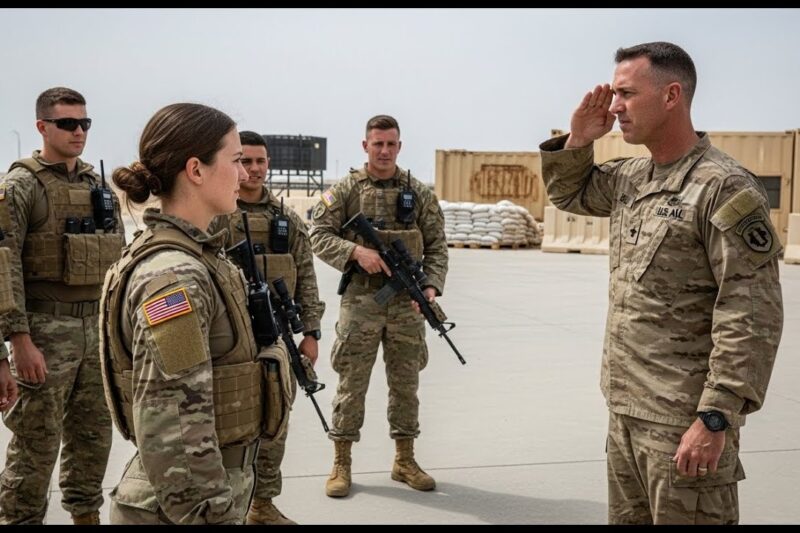 “Who Is She?” They Laughed When the Unknown Female Sniper Walked Into the Room, Dust on Her Uniform and Silence in Her Eyes—But the Jokes Died Instantly When the SEAL Commander Rose From His Chair, Removed His Cap, and Saluted Her Before the Entire Team, Revealing She Was the Shadow on the Ridge Who Had Protected Their Mission All Night, Saved Them From a Disaster No One Saw Coming, and Carried a Classified Secret That Made Every Soldier Suddenly Realize They Had Been Standing Beside a Legend