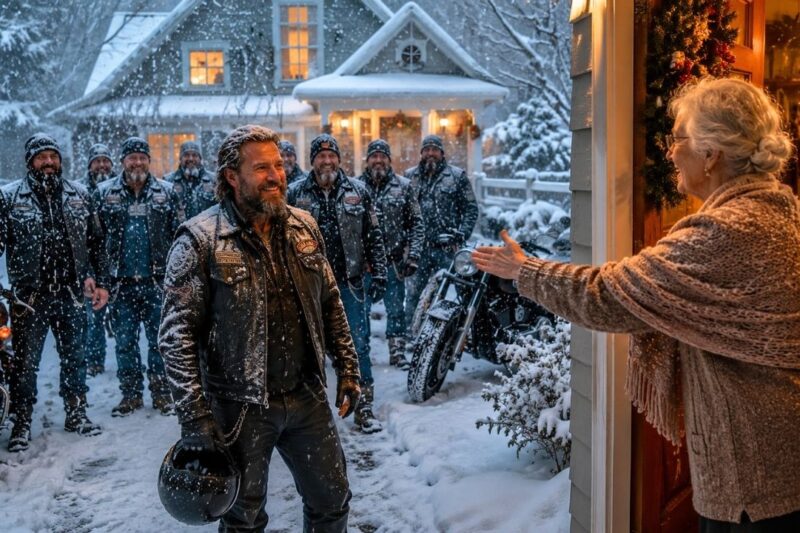 The Old Couple Offered a Group of Rough-Looking Bikers a Simple, Warm Meal Out of Kindness, Thinking Nothing of It—But By the Next Morning, Their Quiet Home Had Transformed Into Something They Could Never Have Imagined, as the Same Men Returned with an Unbelievable Gift, a Chain of Events That Reshaped Their Lives, Solved a Decades-Old Mystery, and Proved That Sometimes, One Small Act of Generosity Sparks a Miracle No One Saw Coming, Leaving the Entire Neighborhood Stunned and Wondering How a Single Dinner Could Change Everything Overnight