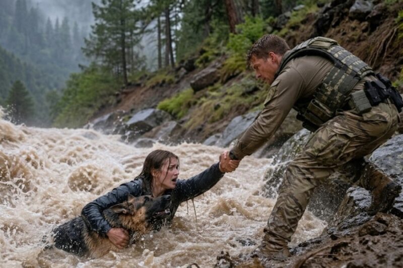 A Woman Fled in the Storm With a German Shepherd, Then a Navy SEAL Found Them