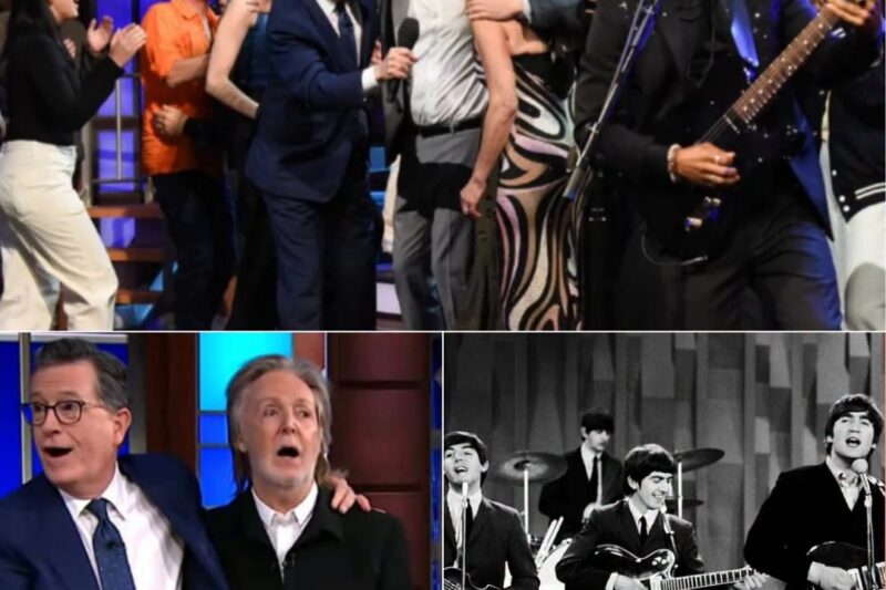 HISTORIC FAREWELL ON THE LATE SHOW — STEPHEN COLBERT WELCOMES PAUL MCCARTNEY 62 YEARS AFTER THE BEATLES’ LEGENDARY ED SULLIVAN.