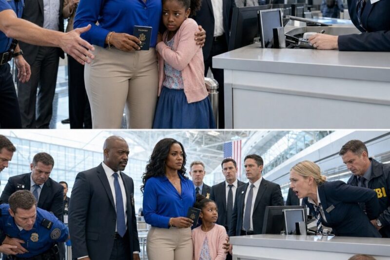The Gate Agent Blocked My Little Girl and Me from Our Paris Flight, Claiming My Diplomatic Passport Was “Fake” to Humiliate Us in Front of the Crowd. But When I Saw Her Trembling Hands and What Was Taped Under Her Desk, I Realized She Wasn’t Just a Bully