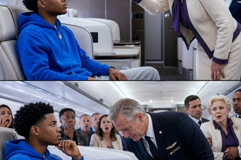 After a Rich Woman Demanded My Removal From First Class, I Was Being Led Away Like a Criminal—Until the Captain Stepped Out of the Cockpit. His Sudden Salute Stunned the Crowd, and the Secret He Revealed About Why I Was on That Plane Stripped the Woman of Her Status Instantly, Making Her the Most Hated Person at 30,000 Feet.